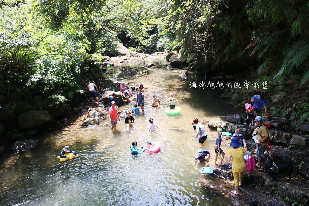 柯子林天然游泳池｜汐止免費玩水景點，百米溪水泳池，有更衣室與廁所，親子玩水、寵物玩水 @海綿飽飽的鳳梨城堡